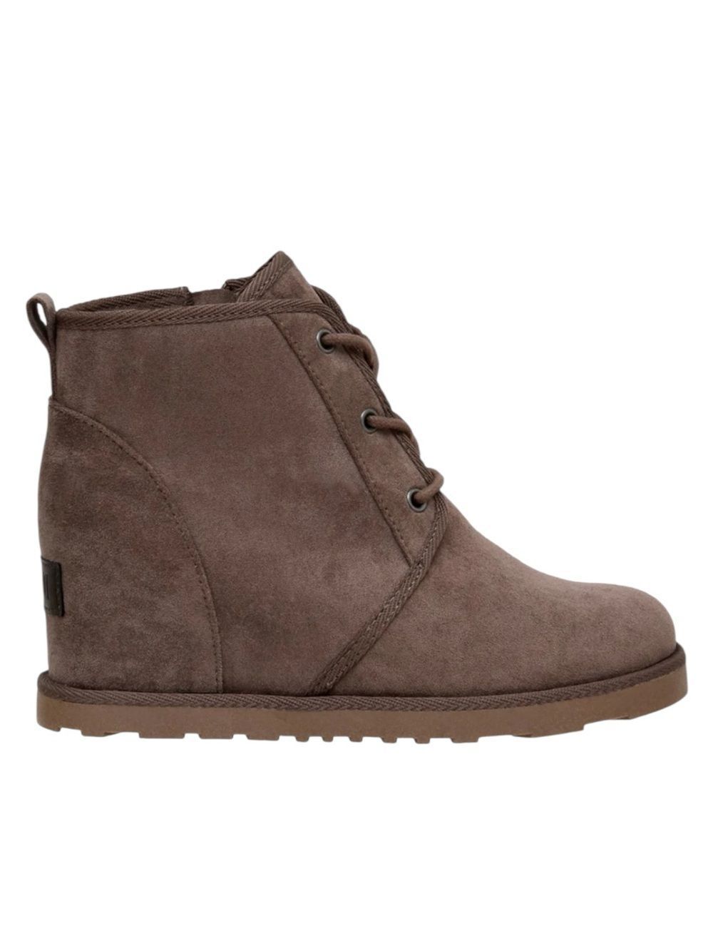Dunes Kim Laced Up Zippered Bootie In Taupe Size 7 - Picture 2 of 5